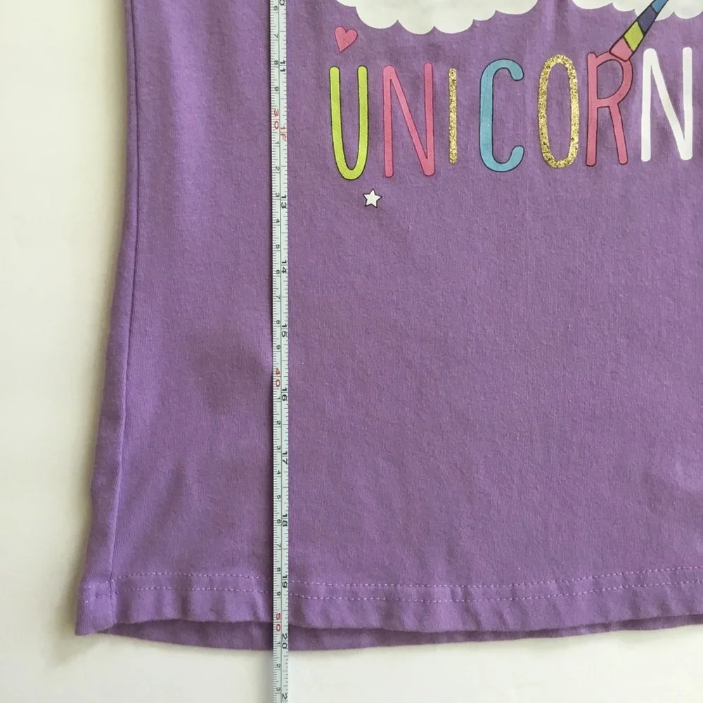 Girl’s Unicorn T-Shirt Short Sleeve Purple Size XXXL